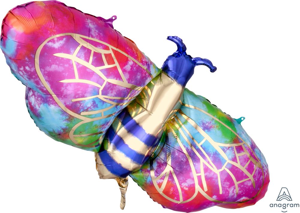 39" Tye Dye Bee foil balloon