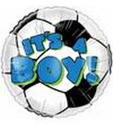 Balloons 4" Airfill Only (Sticks Sold Separately) Its a Boy Soccer Ball