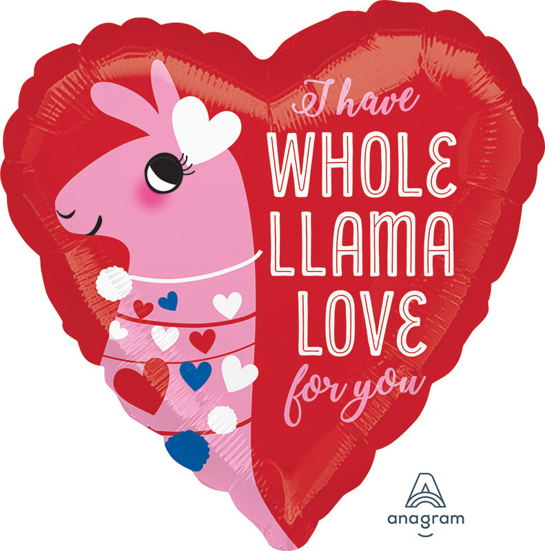 18" Whole llama love for you foil balloon