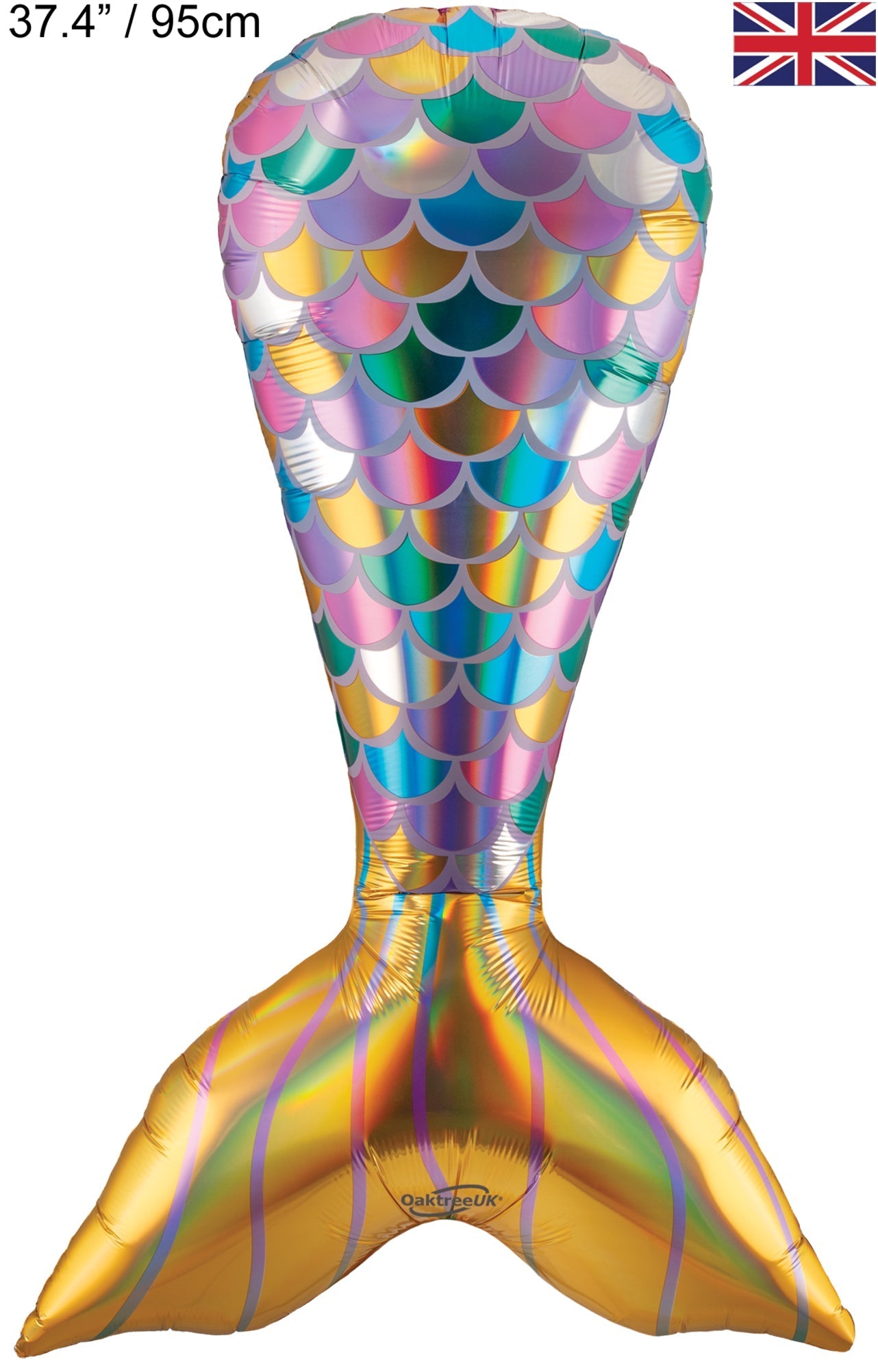 37" Iridescent Mermaid Tail Foil Balloon
