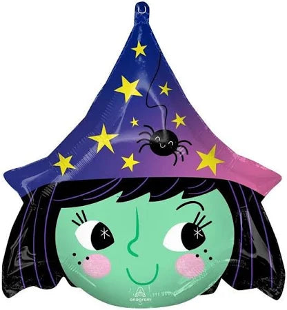 19" Halloween witch foil balloon