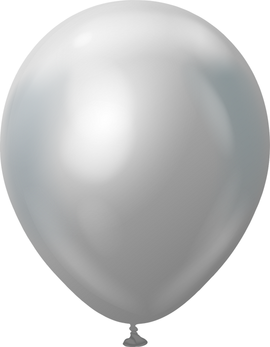 12" Kalisan latex balloons - Mirror Silver (50 ct)