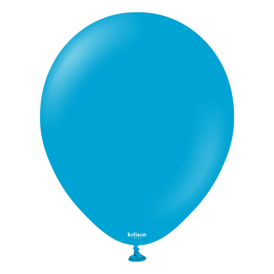 12" Kalisan latex balloons - Standard Caribbean Blue (50 ct)