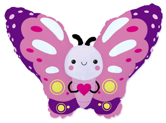 44" Cute Butterfly Pink Foil Balloon