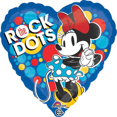 18" Minnie Mouse Rock the Dots foil balloon - 33123-02