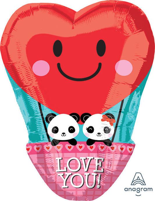 17" Panda Love you foil balloon