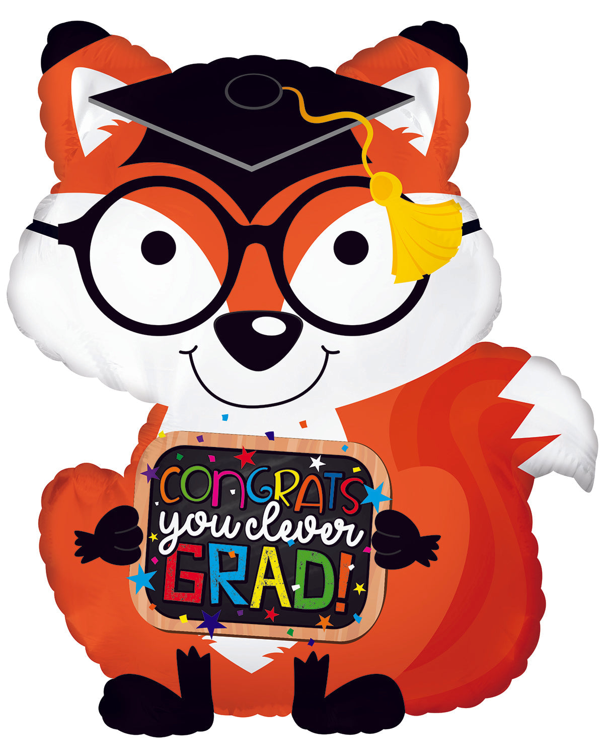 22" Congrats Grad Fox Foil Balloon