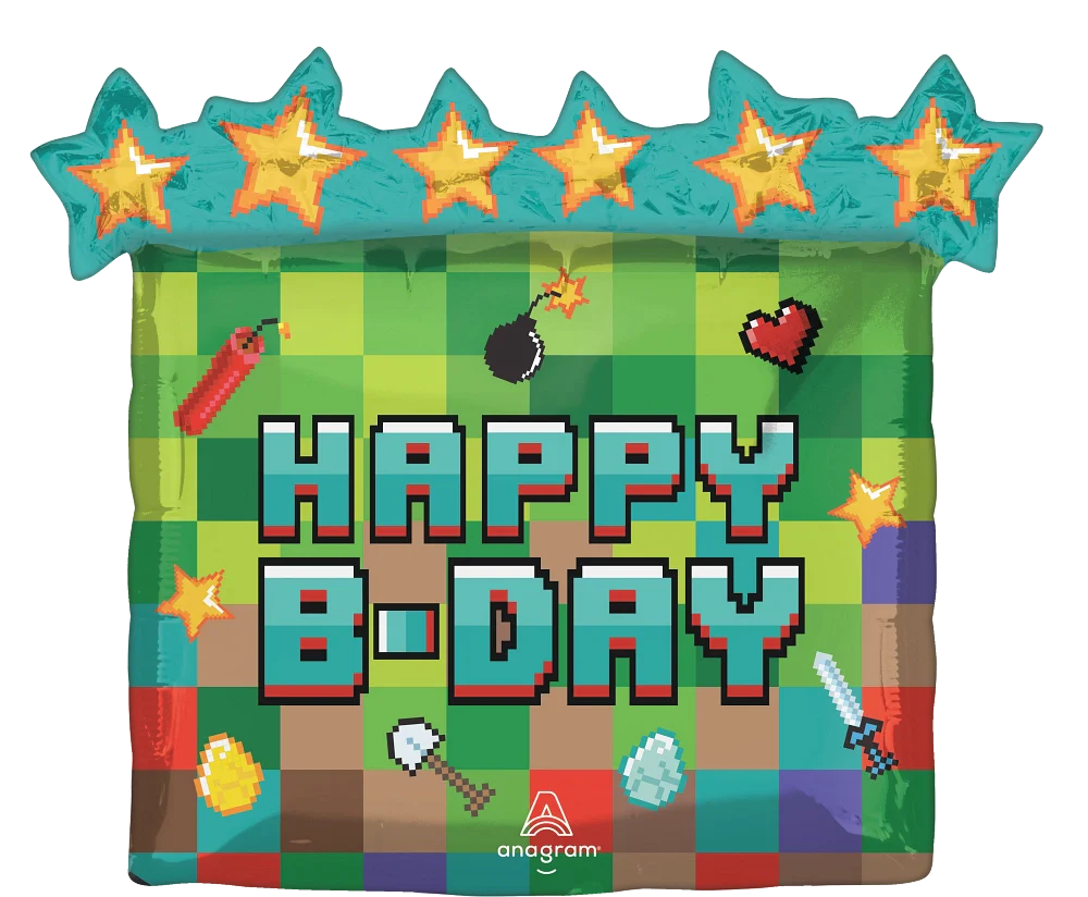 25" Party Pixel Foil Balloon