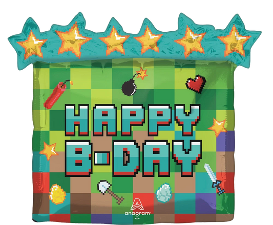 25" Party Pixel Foil Balloon
