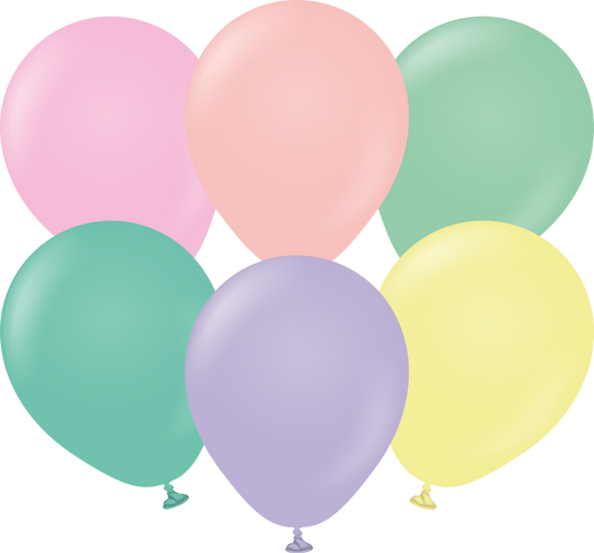 5" Kalisan latex balloons - Standard Pastel Assortment (50 ct)
