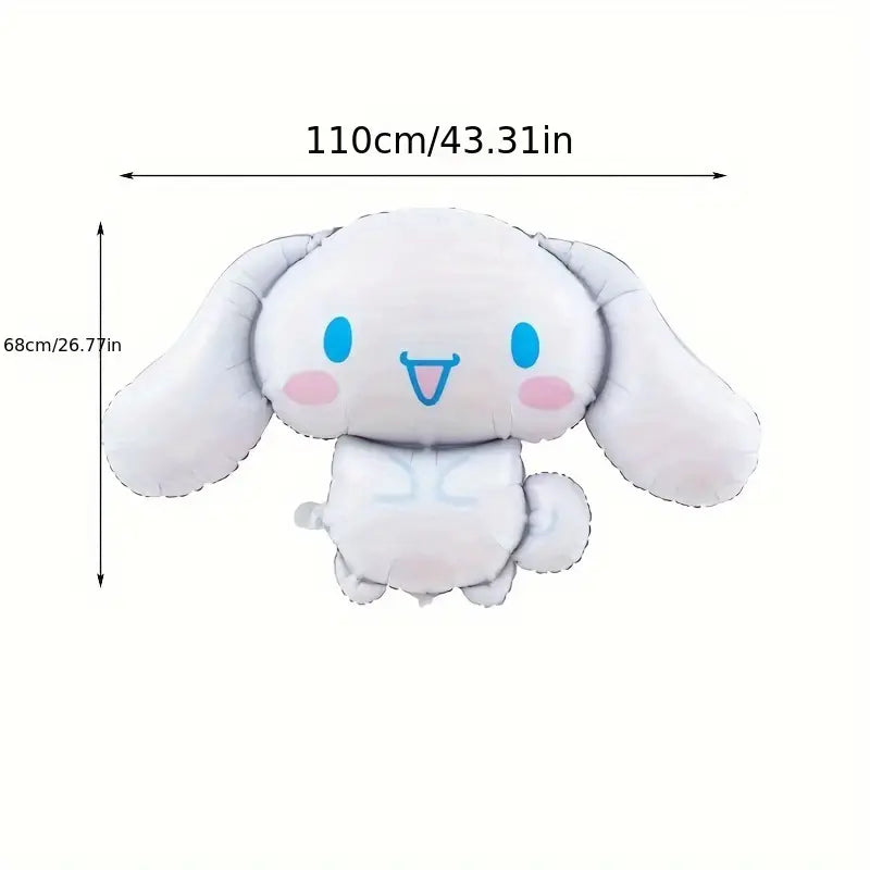 26" White dog Cinnamoroll inspired foil balloon