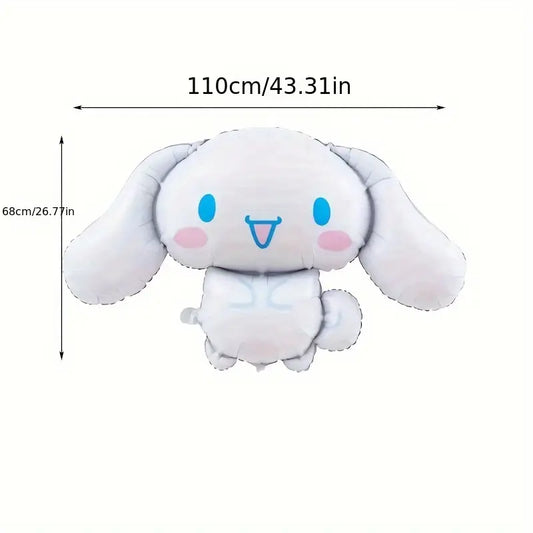 26" White dog Cinnamoroll inspired foil balloon