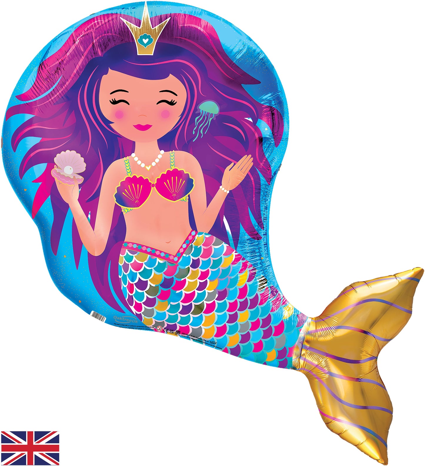 35" x 26" Iridescent Mermaid Foil Balloon