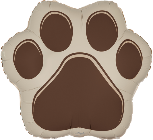 20" Dog Paw Print Foil Balloon - Brown