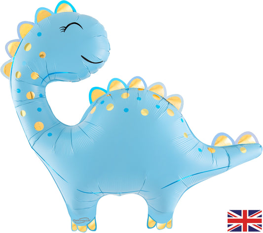 33.5" Blue Dinosaur Light Blue Foil Balloon